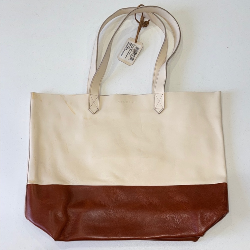 Nisolo Lori Leather Tote Bag (does have stains from the darker leather)
